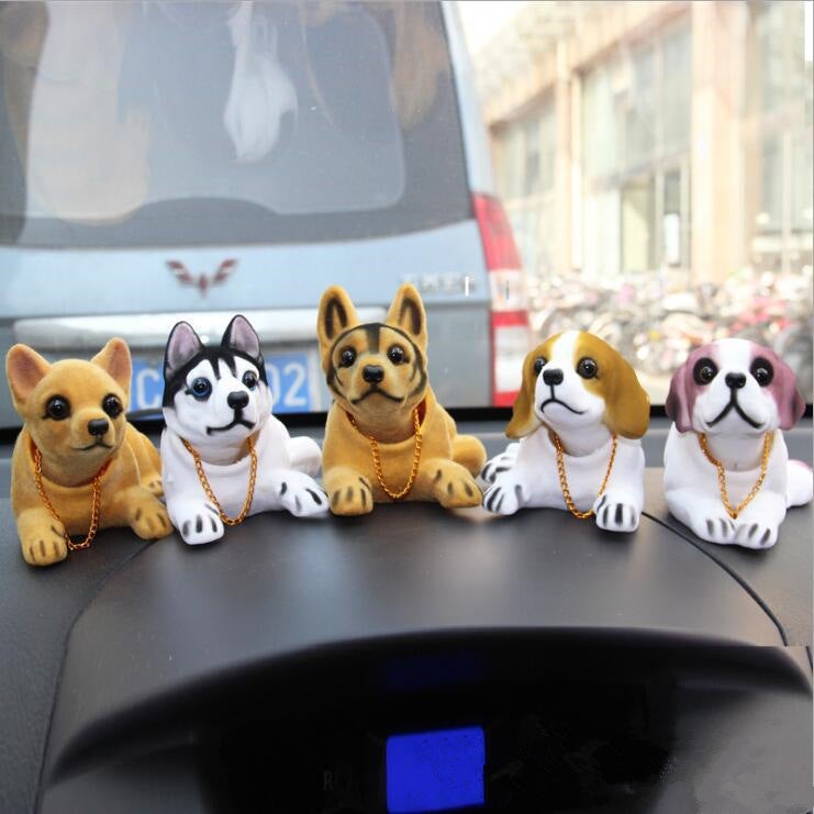 Shake Head Dog Car Ornaments Simulation Shake Head Doll Jewelry Car Resin Shake Head Dog Car Spring Dog - Image 3